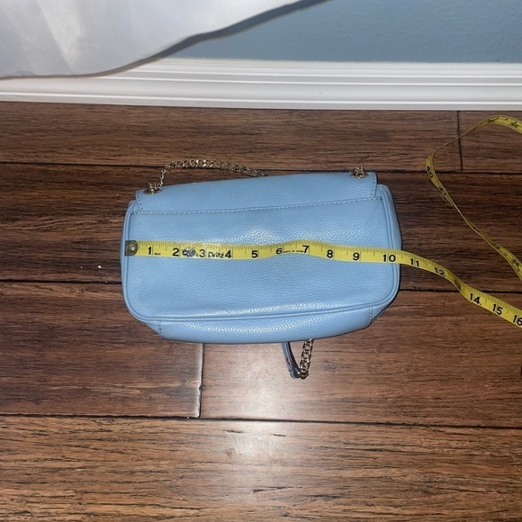 Blue Michael Kors purse blue shoulder bag leather bag fall bag gold chain bag - Picture 11 of 15